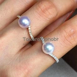 Hot Sale 🔔 Takaramonobr Heart 7.5-8.0 Mm Japanese Akoya Pearl & Diamond Ring Akoya Pearls 😉 13 Takaramonobr Heart 7.5-8.0 Mm Japanese Akoya Pearl & Diamond Ring Akoya Pearls