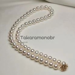 Takaramonobr 7.0-8.0 Mm 16" White Freshadama Freshwater Pearl Necklace