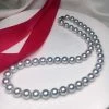 Takaramonobr 8.0-8.5 Mm Japanese Akoya Cultured Pearl Necklace In Blue