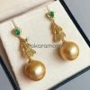 Brand new ๐ Takaramonobr Plumage 13.0-14.0 Mm Golden South Sea Pearl & Diamond Emerald Earrings In G18k ๐ 1 Takaramonobr Plumage 13.0-14.0 Mm Golden South Sea Pearl & Diamond Emerald Earrings In G18k