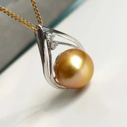 Hot Sale 🥰 Takaramonobr Eternity Of Love Giant 12.0-13.0 Mm Golden South Sea Pearl & Diamond Pendant 🌟 11 Takaramonobr Eternity Of Love Giant 12.0-13.0 Mm Golden South Sea Pearl & Diamond Pendant
