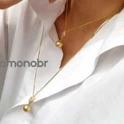 Takaramonobr 13.0-14.0 Mm Golden South Sea Pearl & Diamond Love Elegance Giant Pendant In 18-Karat Yellow Gold Golden South Sea Pearls