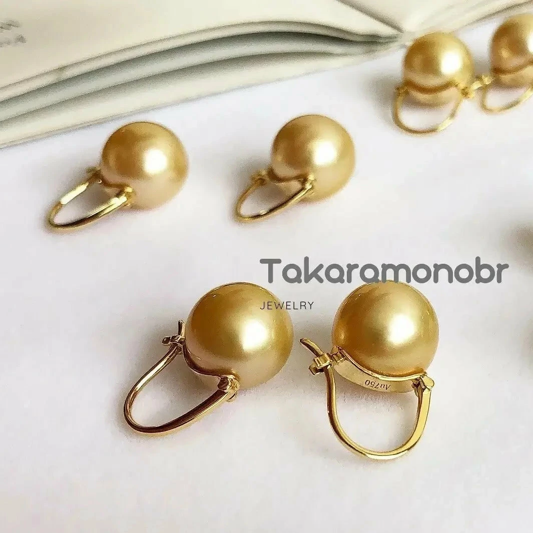 Hot Sale ๐ Takaramonobr Golden South Sea Pearl Drop Earrings Mounted On 18-Karat Yellow Gold, 10.0-11.0 Mm Different Pearl Type In Same Style ๐ 9 Takaramonobr Golden South Sea Pearl Drop Earrings Mounted On 18-Karat Yellow Gold, 10.0-11.0 Mm Different Pearl Type In Same Style