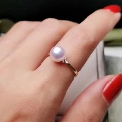 Cheap ๐ฅ Takaramonobr Trio Diamond And Pearl Ring, 7.5-8.0 Mm White Akoya ๐ฅ 13 Takaramonobr Trio Diamond And Pearl Ring, 7.5-8.0 Mm White Akoya