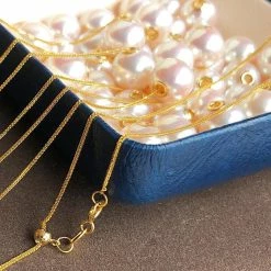 Takaramonobr White Akoya Floating Pearl Pendant With 18-Karat Yellow Gold Chain Akoya Pearls