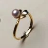 Takaramonobr Clover 5.0-5.5 Mm Japanese Baby Akoya Pearl Ring In 18k Gold Akoya Pearls