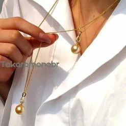 Takaramonobr Mystical 13.0-14.0 Mm Golden South Sea Pearl & Diamond Pendant In 18-Karat Yellow Gold