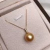 Takaramonobr Twinkle Drop 12.0-13.0 Mm AAA Golden South Sea Pearl Pendant & Diamond In 18-Karat Yellow Gold