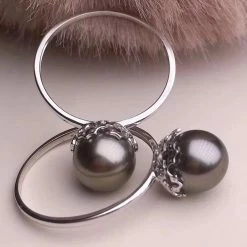 Cheap 🔥 Takaramonobr 7.0-8.0 Mm AAA Tahitian Black Pearl Ring In 18-Karat White Gold Black Pearls ❤️ 8 Takaramonobr 7.0-8.0 Mm AAA Tahitian Black Pearl Ring In 18-Karat White Gold Black Pearls