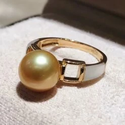 Takaramonobr Prim Collection 9.0-10.0 Mm Deep Golden South Sea Pearl Ring Golden South Sea Pearls