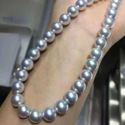 Brand new ❤️ Takaramonobr MADAMA | 8.0-8.5 Mm Natural Silver-Blue Akoya Pearl Necklace - PSL Certificate ✔️ 13 Takaramonobr MADAMA | 8.0-8.5 Mm Natural Silver-Blue Akoya Pearl Necklace - PSL Certificate