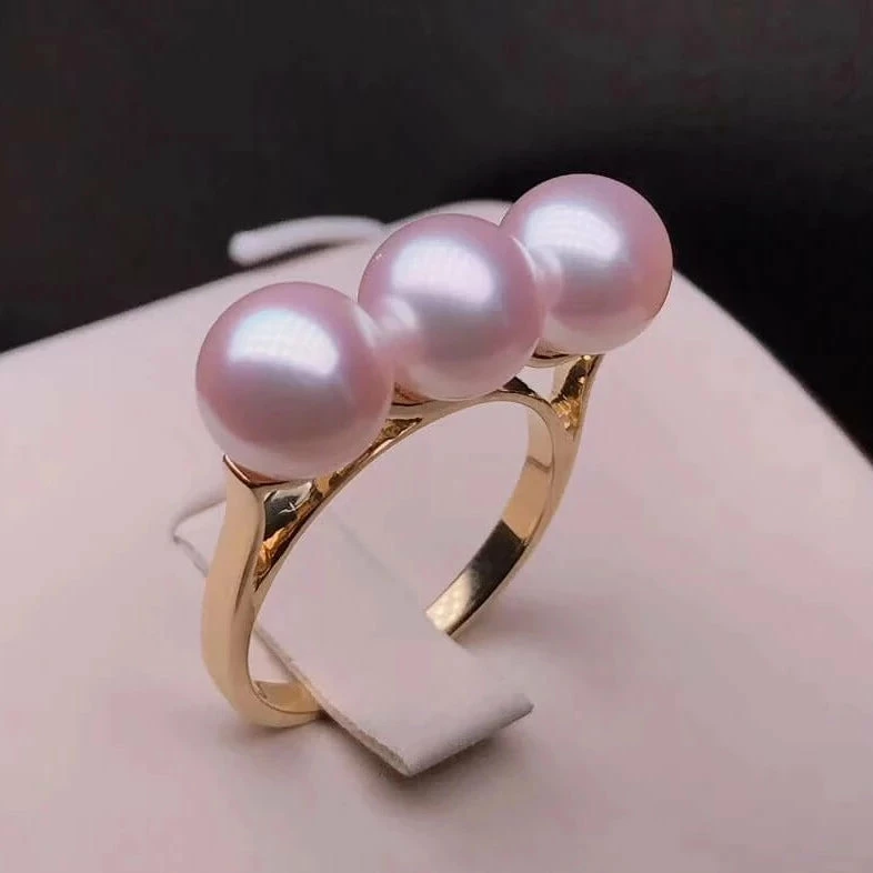 Cheap 🎁 Takaramonobr Akoya Pearls Tri-Pearl 7.5-8.0 Mm Japanese Cultured Akoya Pearl Ring Mounted On 18K Gold ✨ 3 Takaramonobr Akoya Pearls Tri-Pearl 7.5-8.0 Mm Japanese Cultured Akoya Pearl Ring Mounted On 18K Gold