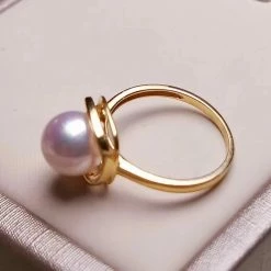 Takaramonobr Wrap Around Pearl Ring, 8.0-8.5 Mm Japanese Akoya