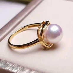 Takaramonobr Wrap Around Pearl Ring, 8.0-8.5 Mm Japanese Akoya