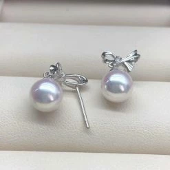Hot Sale π₯° Takaramonobr Akoya Pearls Bowknot Collection 7.5-8.0 Mm Akoya Round White Pearl Stud Earrings With Diamonds π 9 Takaramonobr Akoya Pearls Bowknot Collection 7.5-8.0 Mm Akoya Round White Pearl Stud Earrings With Diamonds