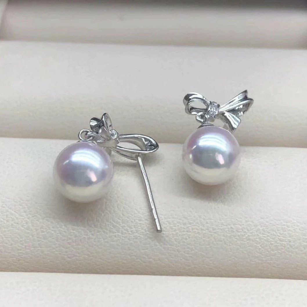Hot Sale π₯° Takaramonobr Akoya Pearls Bowknot Collection 7.5-8.0 Mm Akoya Round White Pearl Stud Earrings With Diamonds π 6 Takaramonobr Akoya Pearls Bowknot Collection 7.5-8.0 Mm Akoya Round White Pearl Stud Earrings With Diamonds