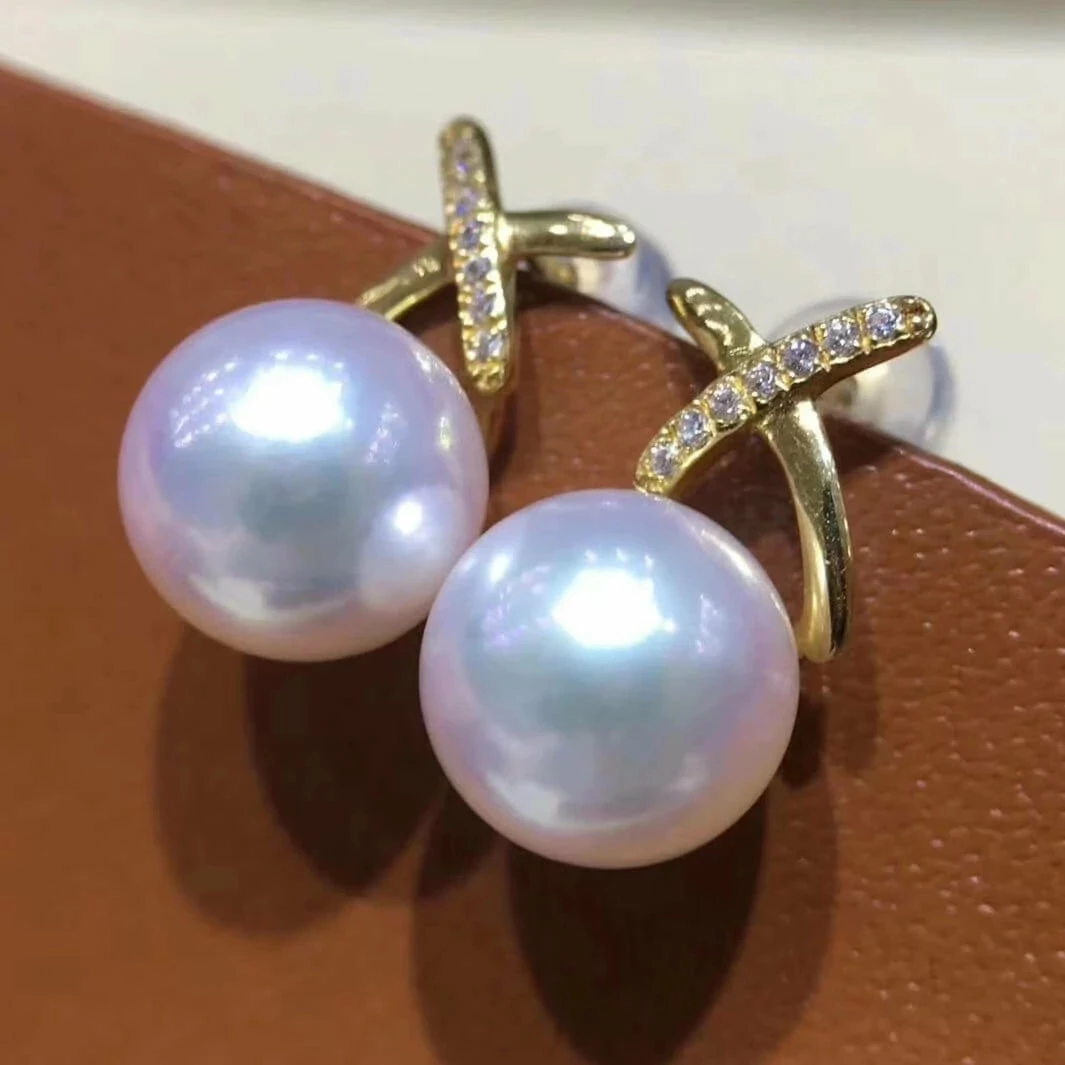 Best Pirce 🎁 Takaramonobr Akoya Pearls X Collection 8.5-9.0 Mm Akoya Pearl With Diamonds Stud Earrings Mounted On 18K Yellow Gold ⭐ 9 Takaramonobr Akoya Pearls X Collection 8.5-9.0 Mm Akoya Pearl With Diamonds Stud Earrings Mounted On 18K Yellow Gold