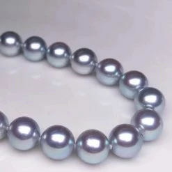 Takaramonobr 8.0-8.5 Mm AA+ Silver Blue Akoya Pearl Necklace 24