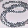Takaramonobr 8.0-8.5 Mm AA+ Silver Blue Akoya Pearl Necklace 24" For Woman Akoya Pearls