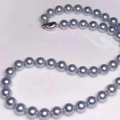 Takaramonobr 8.0-8.5 Mm AA+ Silver Blue Akoya Pearl Necklace 24
