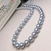 Takaramonobr Akoya Pearls Natural-Color | 8.5-9.0 Mm Japanese Silver-Blue Akoya Pearl Necklace - PSL Certificate