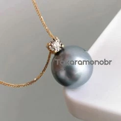 Takaramonobr Forever Elegant 10.0-11.0 Mm Tahitian Silver Blue Pearl & Diamond Stud Earrings/Pendant In 18K Gold Blue Pearls