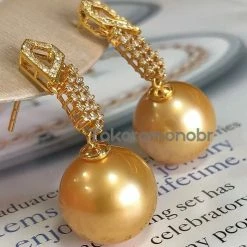 Brand new ๐ Takaramonobr Glimmer 13.0-14.0 Mm Golden South Sea Pearl & Diamond Earrings In Gold ๐คฉ 16 Takaramonobr Glimmer 13.0-14.0 Mm Golden South Sea Pearl & Diamond Earrings In Gold