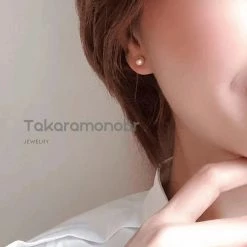 Takaramonobr Japanese Silver-Blue Akoya Pearl Stud Earrings In 18-Karat Gold Akoya Pearls
