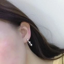 Takaramonobr Multiple Pearls Series 4.0-4.5 Mm Mini Silver Blue Akoya Pearl & White Corundum In 18K Yellow Gold