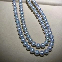 Brand new ❤️ Takaramonobr MADAMA | 8.0-8.5 Mm Natural Silver-Blue Akoya Pearl Necklace - PSL Certificate ✔️ 16 Takaramonobr MADAMA | 8.0-8.5 Mm Natural Silver-Blue Akoya Pearl Necklace - PSL Certificate
