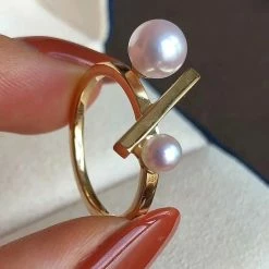 Takaramonobr Akoya Pearls Matchstick Akoya Pearl Earrings & Necklace & Ring Set - 4.0-7.0 Mm