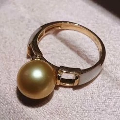 Takaramonobr Prim Collection 9.0-10.0 Mm Deep Golden South Sea Pearl Ring Golden South Sea Pearls