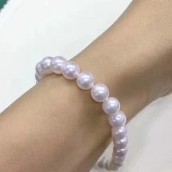 Takaramonobr 6.5-7.0 Mm White Akoya Pearl Bracelet In G18K Clasp Akoya Pearls