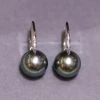 Takaramonobr Different Pearl Type In Same Style Tahitian Black Pearl Earrings In White Gold - 8.0-9.0 Mm