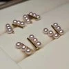 Takaramonobr Matchstick 3.0-4.0 Mm Japanese White Akoya Cultured Pearl Stud Earrings In18K Gold Akoya Pearls