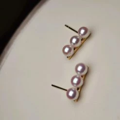 Takaramonobr Matchstick 3.0-4.0 Mm Japanese White Akoya Cultured Pearl Stud Earrings In18K Gold Akoya Pearls