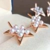 Takaramonobr Comet Cultured Japanese Baby Akoya Pearl Stud Earrings Mounted On 18K Gold Akoya Pearls