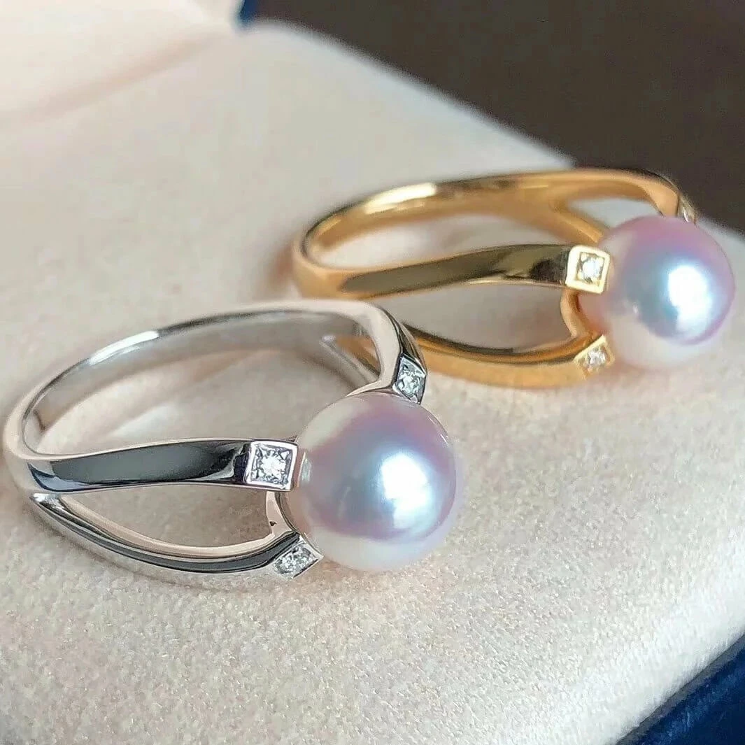 Wholesale 🎁 Takaramonobr Akoya Pearls Pyramid Collection 8.0-8.5 Mm White Japanese Akoya Pearl & Diamond Stud Earrings/Pendant/Ring/Sets ⭐ 13 Takaramonobr Akoya Pearls Pyramid Collection 8.0-8.5 Mm White Japanese Akoya Pearl & Diamond Stud Earrings/Pendant/Ring/Sets