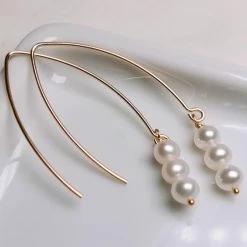 Takaramonobr Natural Freshwater Cultured Pearl Dangle Earrings Handmade Jewelry For Women