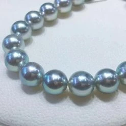 Takaramonobr Natural-Color | 10.5-11.0 Mm Japanese Silver-Blue Akoya Pearl Necklace - PSL Certificate Akoya Pearls