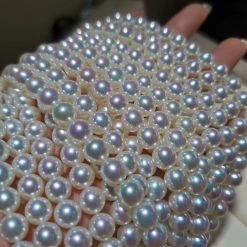 Takaramonobr 7.5-8.0 Mm Natural Color Untreated Snow White Akoya Pearl Necklace