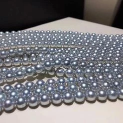Takaramonobr Akoya Pearls 8.5-9.0 Mm Silver Blue Akoya Pearl Necklace 16