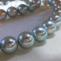 Takaramonobr Natural-Color | 10.5-11.0 Mm Japanese Silver-Blue Akoya Pearl Necklace - PSL Certificate Akoya Pearls
